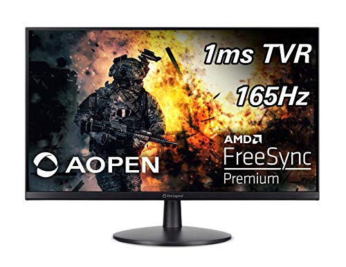 AOPEN 24MV1Y Pbmiipx 23.8″ Full HD (1920 x 1080) FPS RTS Gaming Monitor | AMD FreeSync Premium Technology | Up to 165Hz | 1ms | VESA and Tilt Compatible I 2 x HDMI Ports & 1 x Display Port, Speakers