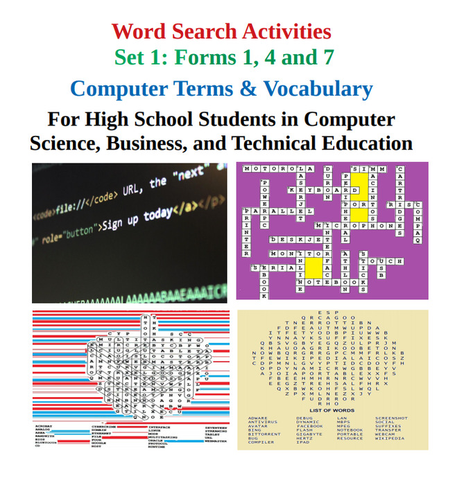 Computer Terms and Vocabulary: Word Search Activities in Computer Science – Set 1 | The Storepaperoomates Retail Market - Fast Affordable Shopping