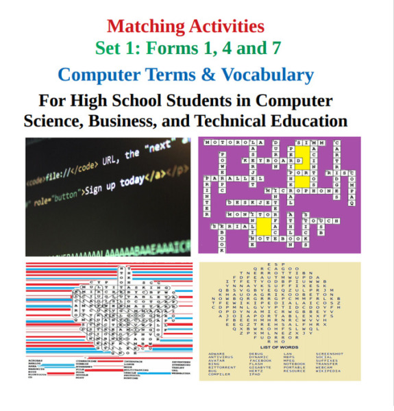Computer Terms and Vocabulary: Matching Activities in Computer Science – Set 1