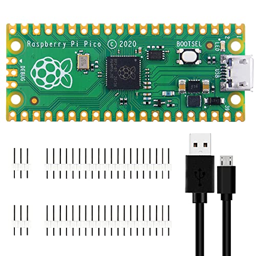 GeeekPi Raspberry Pi Pico Kit Flexible Microcontroller Mini Development Board,Based on The Raspberry Pi RP2040,Dual-Core ARM Cortex M0+ Processor,Running up to 133 MHz, Support C/C++ / Python