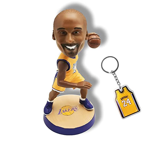 Akaffice Kobe Bran Action Figure Statue Bobblehead NBA Basketball Doll (Size 7.8×3.8 inch), Jersey Keychain