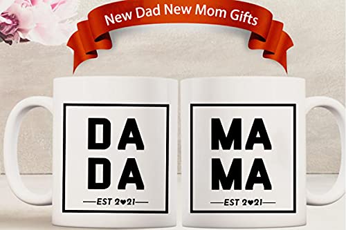 New Parents Announcement Gift, Mom and Dad Est 2021 Mug Set 11oz, Expecting Parents to be, Pregnancy Gifts for First Time Moms, Memorable Ceramic Mug Set for Baby Shower, Gender Reveal | The Storepaperoomates Retail Market - Fast Affordable Shopping