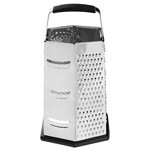 Choice 6-Sided Professional Chefs Stainless Steel Box Grater – 9 1/2 in Spice Vegetable and Cheese Grater – Metal Kitchen Tool with Soft Grip Handle | The Storepaperoomates Retail Market - Fast Affordable Shopping