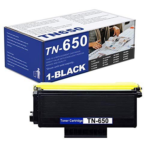 TN-650 TN650 (1 Pack Black) High Yield Toner Cartridge Replacement for Brother DCP-8060 8065DN 8080DN 8085DN HL-5240 5370DW/DWT 5250DN/DNT 5270DN 5380DN 5350DN/DNLT 5280DW Printer.