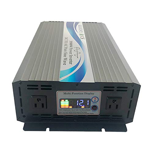 KRXNY 3500W Pure Sine Wave Power Inverter 12V DC to 110V 120V AC 60HZ with LCD Screen for Car/RV/Home Solar