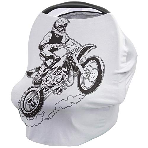 Motocross Baby Car Seat Cover, Multi-Use Nursing Cover for Boys, Girls, Infants, Snug Warm Stroller Covers for Babies,