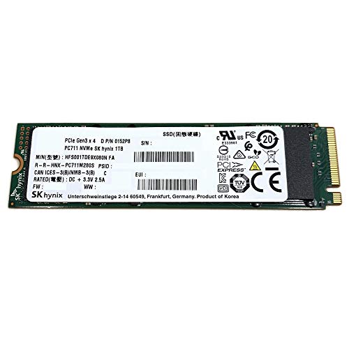 SKHynix SK Hynix SSD 1TB M.2 2280 PCIe Gen3 x4 PC711 HFS001TDE9X080N 152P8 0152P8 Solid State Drive