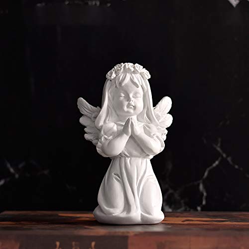 Praying Cherub Statues, White Adorable Angels, Wings Angel Memorial Statue Craft , Praying Cherub Figurine Indoor Outdoor Home Garden Decoration