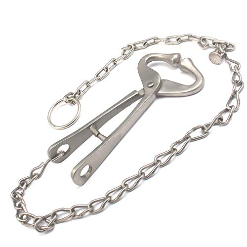 LAJA Imports Bull Nose Ring Stainless Steel Cow Nose Lead Cattle Nose Pliers Bovine Nose Clip with Chain