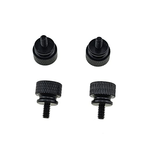 Hahiyo Anodized Aluminum Thumbscrews 6#-32 Thread Size Large Knurled Head Cage Mounts Hand Tighten Easy to Grip and Turn Not Damage Inside Sturdy for Computer Case PCI Slot Motherboard Black 10pcs