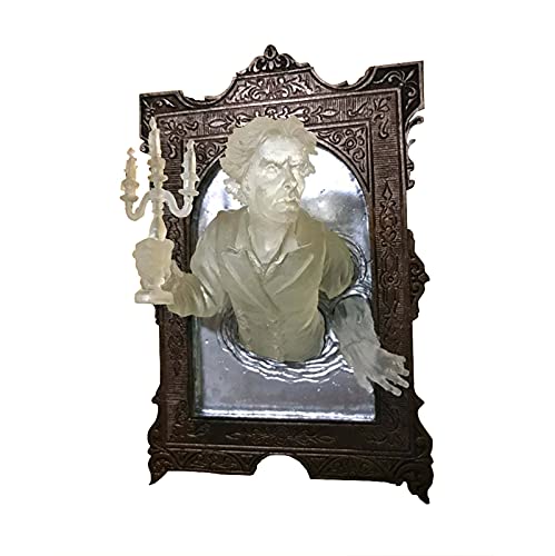 Sculpture of a Ghost Emerging from an Antique Mirror Cast in Resin, Luminous Ghost Mirror Statue, 3D Ghost Mirror Sculpture for The Gallery Wall in The Front -13 X 8.5 Inches