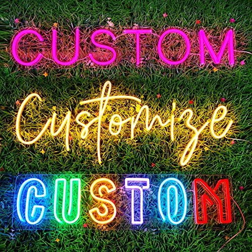 Jadetoad Custom Neon Signs Dimmable LED Neon Light for Bar Lounge Fitness Hair Salon Nail Beauty Shop Boutique Studio School Company Logo Business Sign Personalized (2 Lines Text, 45″)
