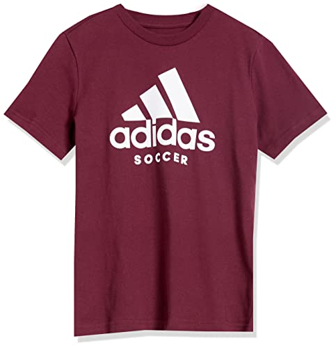 adidas Boys’ Soccer Logo Tee, Shadow Red, Large