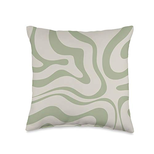 Kierkegaard Design Studio Swirls 60s 70s Aesthetic Throw Pillow, 16×16, Multicolor
