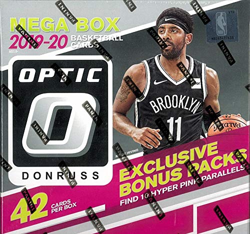 2019-20 Panini Donruss Optic MEGA Basketball Card Box – With 10 Hyper Pink Prizms – Look for Valuable Zion Williamson Holo Rookie Cards! 42 Cards Per Box.