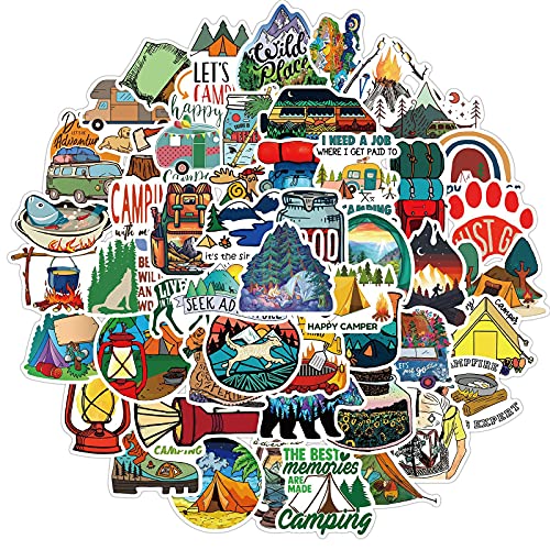 Adventure Stickers Outdoor Exercise Mountaineering Camping Stickers 50PCS Laptop Vinyl Sticker Water Bottle Car Bumper Skateboard Luggage Graffiti Decals for Adult Teens Adventurer (Adventure)