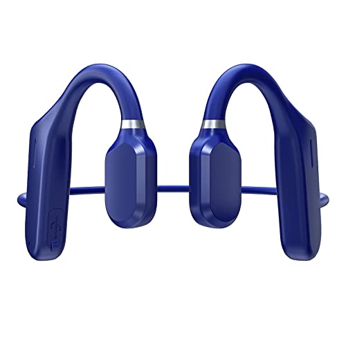 Open-Ear Headphones, Wireless Air Conduction Headphones Lightweight Sweatproof Bluetooth Sports Headset with Mic Answer Phone Call Music for Running, Hiking, Driving, Bicycling (Blue)