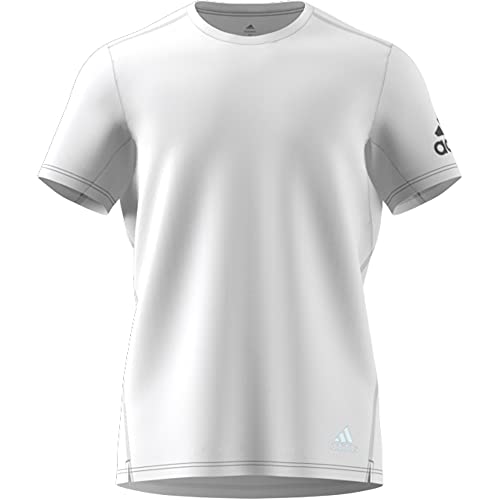 adidas Men’s Run It Tee, White (Sleeve Logo), Large