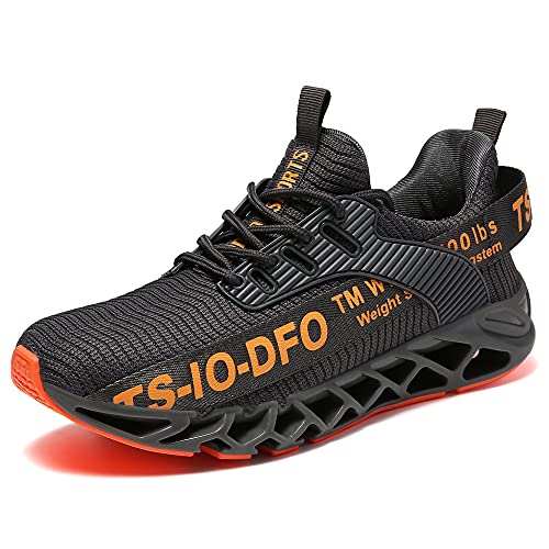 TSIODFO Running Shoes for Men Sneakers Size 8 Grey Athletic Gym Shoes Walking Trainers Man Slip on mesh Tennis Workout Fashion Jogging Sneakers