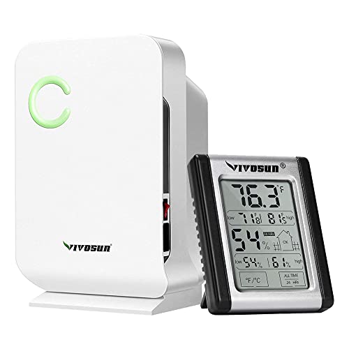 VIVOSUN Small Space Mini Dehumidifier & Digital Indoor Thermometer and Hygrometer with Humidity Gauge