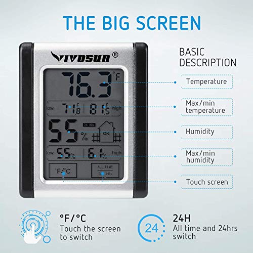 VIVOSUN Small Space Mini Dehumidifier & Digital Indoor Thermometer and Hygrometer with Humidity Gauge | The Storepaperoomates Retail Market - Fast Affordable Shopping