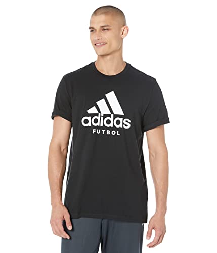 adidas Men’s Futbol Logo Tee, Black, Small