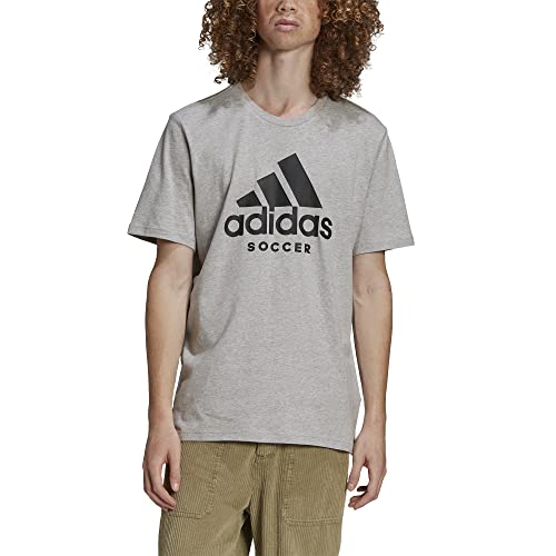 adidas Men’s Standard Soccer Logo , Medium Grey Heather, XX-Large