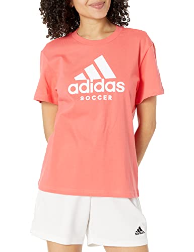 adidas Women’s Soccer Logo Tee, Semi Turbo, Small