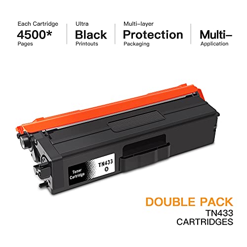 E-Z Ink (TM) Compatible Toner Cartridge Replacement for Brother TN-433 TN433 TN433bk TN431 compatible with HL-L8260CDW HL-L8360CDW MFC-L8610CDW MFC-L8900CDW (2 Pack, Black) | The Storepaperoomates Retail Market - Fast Affordable Shopping