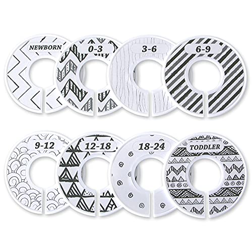 Baby Closet Dividers Unisex Baby Closet Organizer Baby Closet Size Age Dividers Round Nursery Clothing Size Dividers for Boy and Girl from Newborn to Toddlers