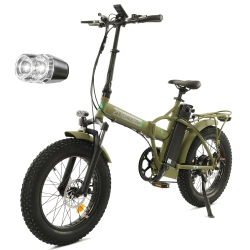 ECOTRIC Advanced 20″ Electric Bike for Adults 500W Fat Tire Folding Ebike 48V Electric Bicycle 15AH Removable Battery Suspension Fork Beach Snow Mountain Foldable Bike – 90% Pre-Assembled