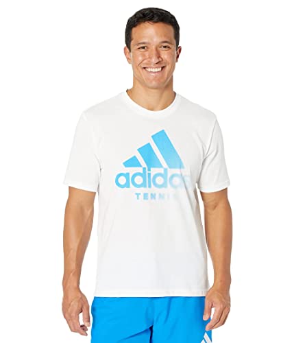 adidas Men’s Tennis Category Graphic Tee, White, XX-Large
