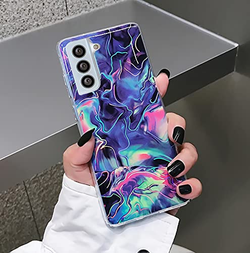 Sunswim for Galaxy S21 Plus Case Protective Cover Marble Phone Case for Women Girls Sparkle Slim Fit Shockproof Soft Silicone Rubber TPU Bumper Case for Samsung Galaxy S21 Plus 5G Case 6.7″ 2021-Blue | The Storepaperoomates Retail Market - Fast Affordable Shopping