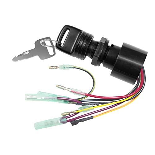 KALANBAY Ignition Key Switch 87-17009A2 87-17009A5 for Mercury Outboard Motors Remote Control Box, 6 Wire Key Starter Switch 3-Position Off-Run-Start
