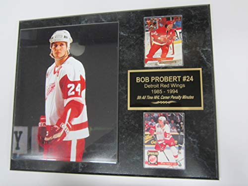 Red Wings BOB PROBERT 2 Card Collector Plaque w/8×10 Photo