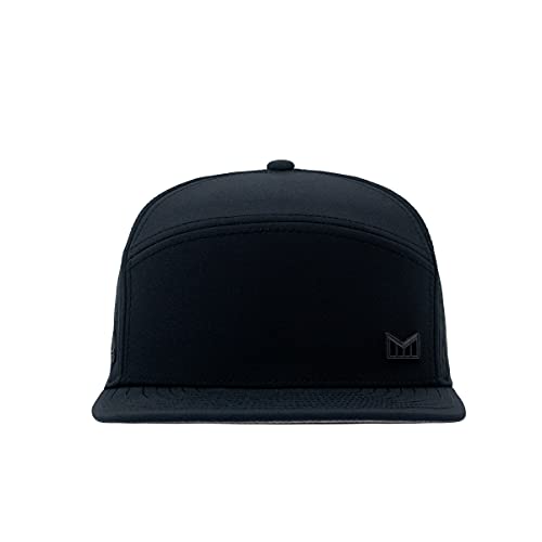 melin Trenches Icon Hydro, Performance Snapback Hat, Water-Resistant Baseball Cap for Men & Women, Black, Medium-Large