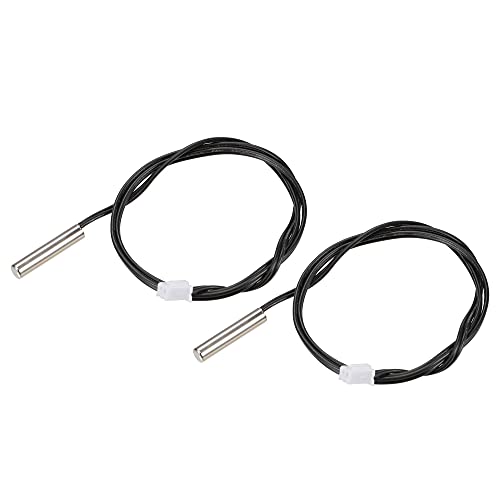 uxcell 2pcs 10K Temperature Sensor Probe, Stainless Steel NTC Thermal Sensor Probe 50cm Digital Thermometer Extension Cable