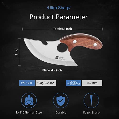 Small Meat Knife Full Tang Kitchen Utility Knife Portable Outdoor Camping Knife with Bottle Opener Handmade Boning Knife with Sheath German Stainless Steel Outdoor Knife for BBQ, Fishing, Hiking | The Storepaperoomates Retail Market - Fast Affordable Shopping