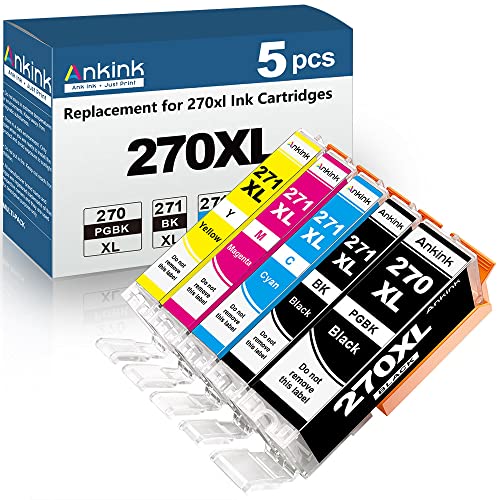 Ankink Compatible Canon Ink Cartridge PGI-270XL&CLI-271XL use PIXMA MG5720 MG6821 MG7720 TS6020 TS8020 TS9020 Printer 270 271 XL Combo Pack(PGI-270:PGBK,CLI-271:Black,Cyan,Magenta,Yellow) | The Storepaperoomates Retail Market - Fast Affordable Shopping