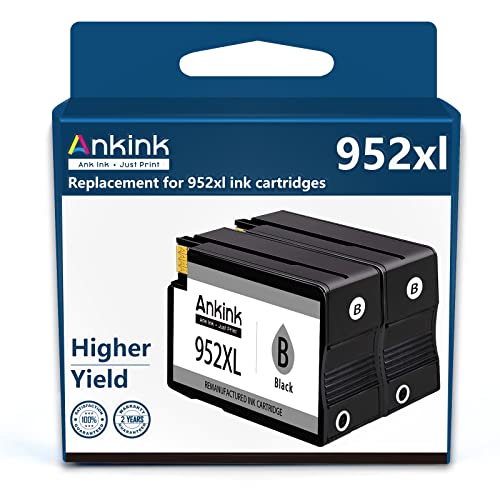 Ankink Remanufactured 952XL Ink Cartridges Black 2-Pack for HP 952 XL for OfficeJet Pro 8710 8720 8740 8730 8715 8702 8210 7740 7720 Printer (2-Black)