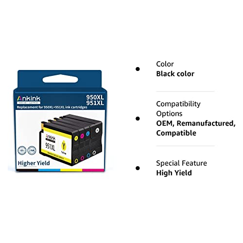 950XL 951XL Combo Pack for HP OfficeJet Pro 8600 8610 8620 Printer Ink Cartridge Replacement for HP 950 951 hp950 hp951 XL hp950xl hp951xl to Officejet pro 8100 8625 8630 8660 8615 276DW 251DW printer | The Storepaperoomates Retail Market - Fast Affordable Shopping