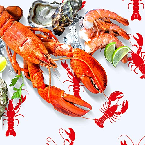 Touman Crawfish Tablecloth Birthday Party Lobster Table Covers White and Red Crawfish Table Cloth for Party Decoration Supplies, 108 x 54 inches (2) | The Storepaperoomates Retail Market - Fast Affordable Shopping