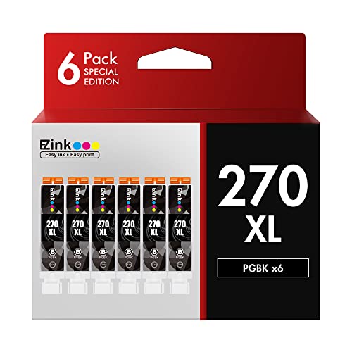 E-Z Ink (TM) Compatible Ink Cartridge Replacement for Canon PGI-270XL PGI 270 XL to use with MG6821 TS6020 MG6820 MG5720 MG5721 MG5722 TS5020 TS8020 TS9020 MG7720 Printer (6 PGBK) | The Storepaperoomates Retail Market - Fast Affordable Shopping