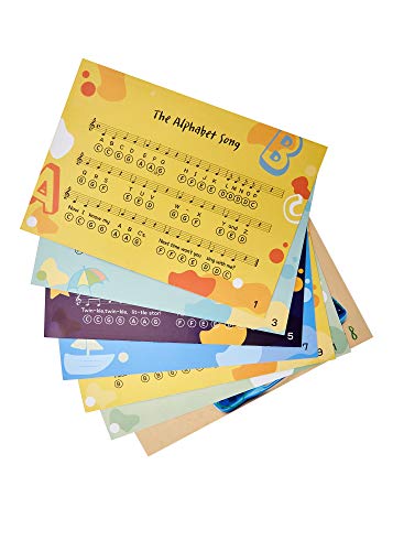 7 Cards Set with 12 Alphabet-Coded Sheet Music Simple Songs for Kids xylophone music