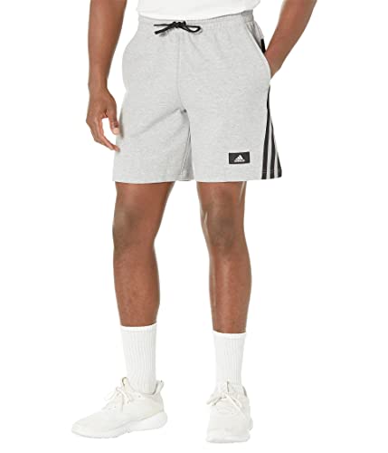 adidas Men’s Sportswear Future Icon 3-Stripes Shorts, Medium Grey Heather, Small