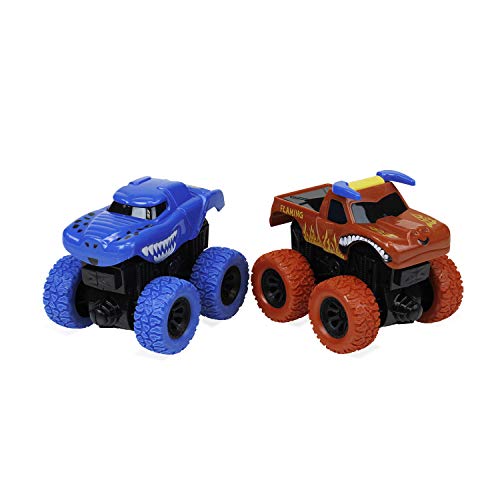 Pack of 2 Friction Powered 4WD Monster Wheel Racer ATV Truck with 360 Backflip Ramp, No Battery Needed, Stunt Racer Cars | The Storepaperoomates Retail Market - Fast Affordable Shopping