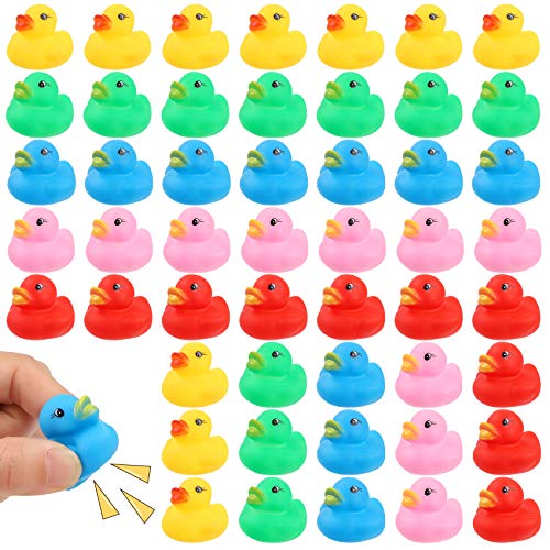 50 Pcs Rubber Ducks Bath Toy, Multicolor Mini Rubber Duck Bulk Float Duck Baby Bath Toy, Shower Birthday Party Christmas Favors Gift (5 Colors) | The Storepaperoomates Retail Market - Fast Affordable Shopping