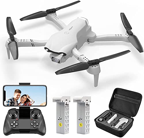 DRONEEYE 4DF10 Drone with 1080P Camera for Adults,Foldable RC Quadcopter with WiFi FPV Live Video for Kids Beginners,Trajectory Flight,App Control,3D Flips,Altitude Hold,2 Batteries,Carrying Case