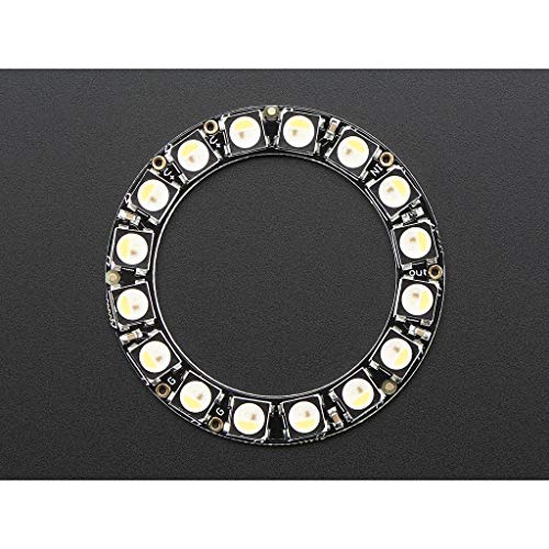 Adafruit Industries NeoPixel Ring – 16 x 5050 RGBW LEDs w/Integrated Drivers – Natural White – ~4500K