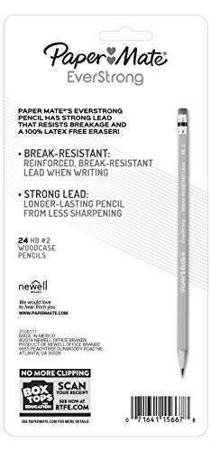 Paper Mate EverStrong #2 Pencils, Reinforced, Break-Resistant Lead When Writing, 6 Packs of 24 (144 Count) | The Storepaperoomates Retail Market - Fast Affordable Shopping